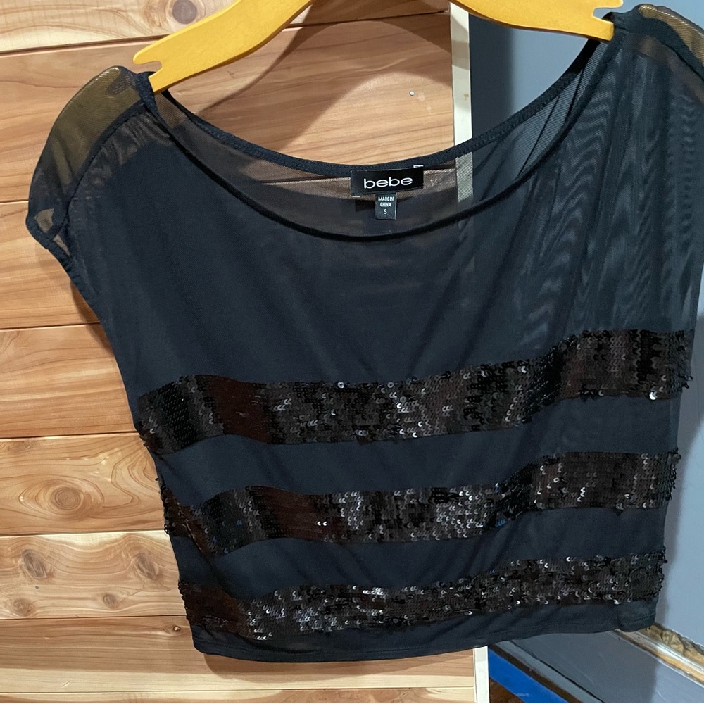 Bebe sheer sequin shirt